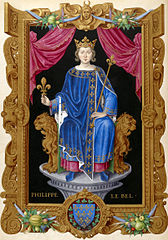 Philippe IV le Bel d'après le Recueil des rois de France de Jean Du Tillet. Wikimedia Commons, Domaine public